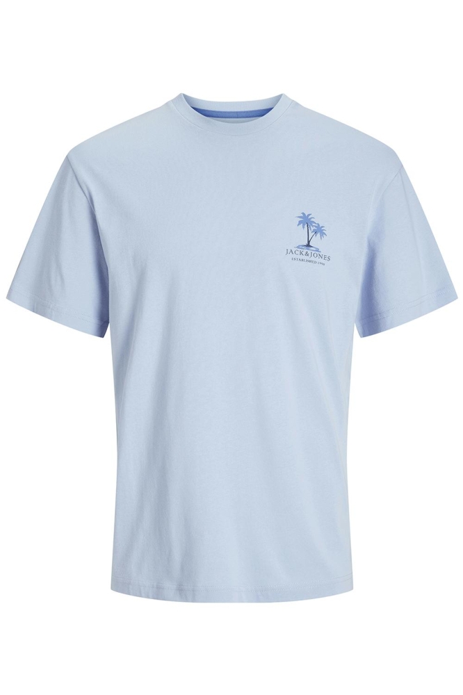 JJSUMMER VIBES TEE SS CREW NECK 12269372 CHAMBRAY BLUE